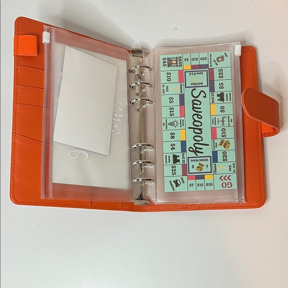 Roll The Dice Orange Faux Leather Savings Challenge Tracker - Picture 3 of 4